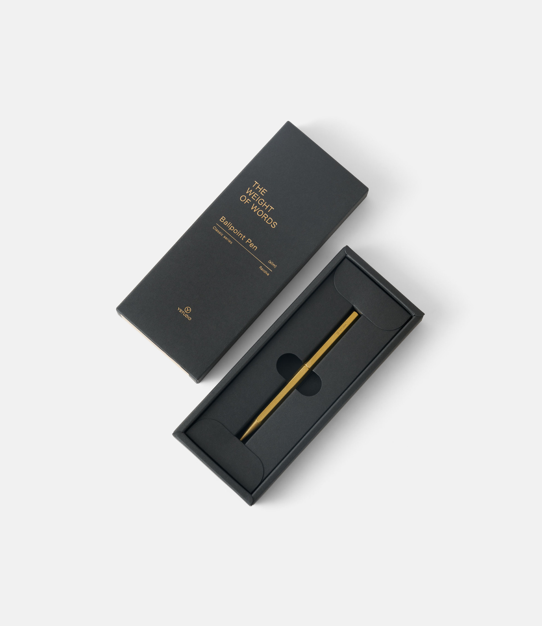 Ystudio Classic Revolve Ballpoint Pen Slim — ручка из латуни