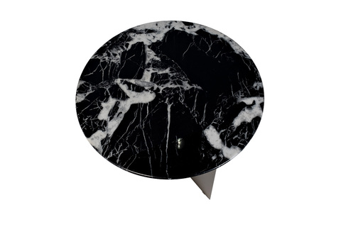 Стол журнальный d70x40см Garda Decor искусственный мрамор черный