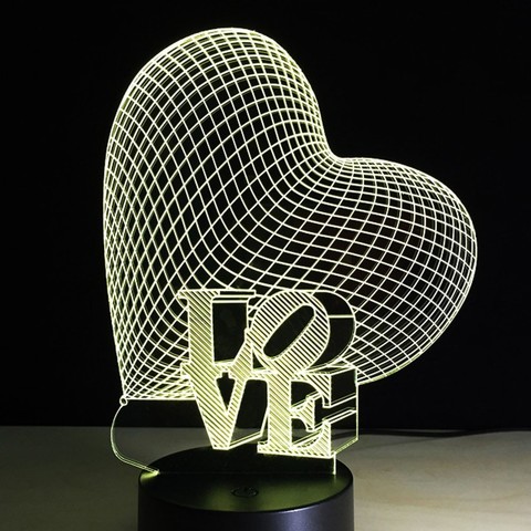 3D светильник Сердце — 3D light Heart