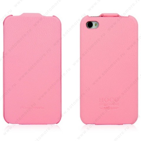 Чехол-флип HOCO для iPhone 4s/ 4 - HOCO Duke Leather Case Pink