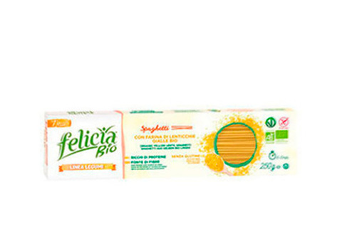 Паста из желтой чечевицы и риса "Спагетти" Felicia Bio, 250г