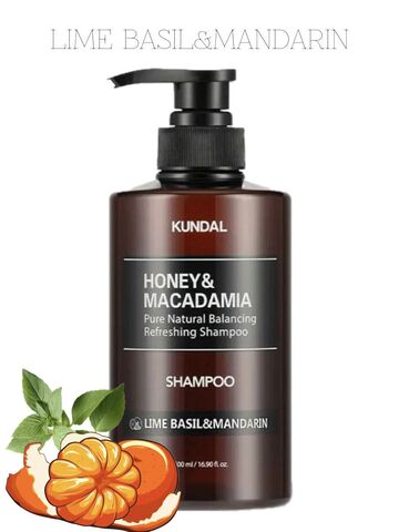 KUNDAL ШАМПУНЬ LIME BASIL/MANDARIN  HONEY/MACADAMIA NATURE SHAMPOO  500ML