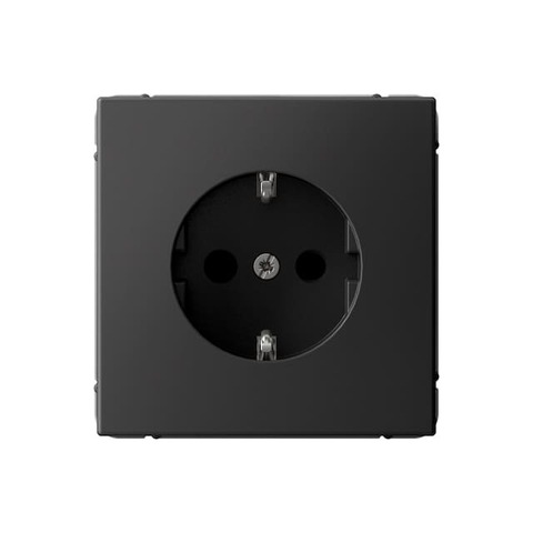 Розетка электрическая 2К+З со шторками 16А 250 В. Цвет Базальт. Systeme electric серия ArtGallery. GAL001445S
