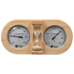 Термометр с гигрометром Банная станция с песочными часами 27х13,8х7,5 см