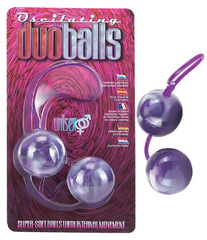 Фиолетово-белые вагинальные шарики со смещенным центром тяжести - 