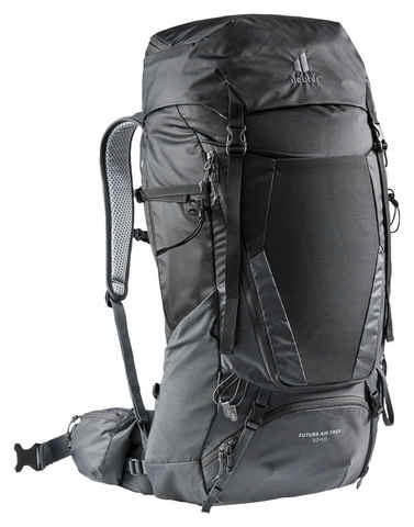 Картинка рюкзак туристический Deuter Futura Air Trek 50+10 black-graphite - 1