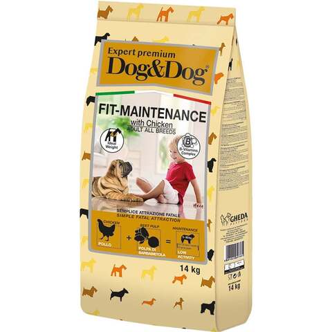 Dog&Dog Expert Premium Fit-Maintenance Сухой корм с курицей для взрослых собак для контроля веса 14 кг