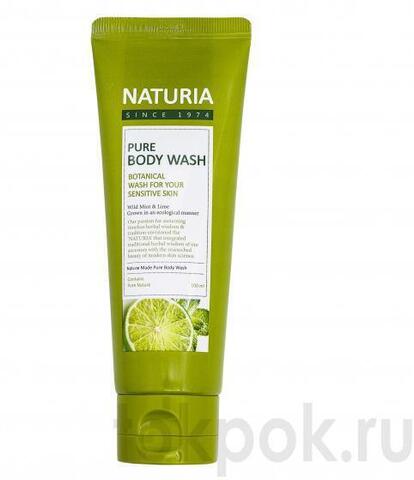 Гель для душа с ароматом мяты и лайма Naturia Pure Body Wash Wild Mint & Lime, 100 мл