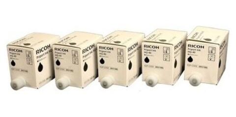 Чернила (упаковка 5шт) чёрные для дупликатора тип HQ40 для Ricoh Priport JP4500, DX4542, 4545, DD4450 (5x600 мл) (817225)