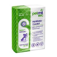Медмил Petmil WC подстилка для кошек и собак гелевая одноразовая 60*40 см (упак 5 шт)