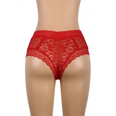 Трусики бразилиана Floral Lace, красные, XL-2XL