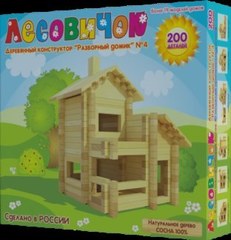 Конструктор Лесовичок Разборный домик №4 200 деталей les 004