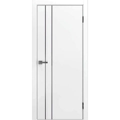 Межкомнатная дверь экошпон ДП 58 white perl AL black