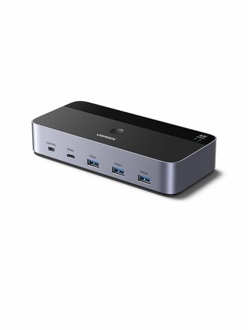Переключатель  UGREEN AK500 (55455) HDMI Dual Monitor KVM Switch 2 In 2 Out, серый космос