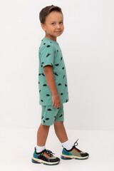 шорты  для мальчика  КР 400818-1/малахитово-зеленый,дино к560