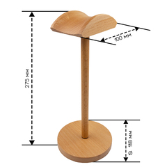Деревянная, настольная подставка для наушников (универсальная)