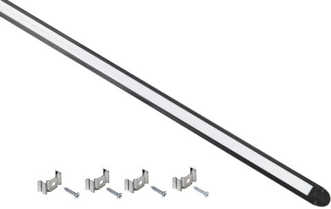 Профиль алюм. для LED ленты 2207 трап. 2м к-т опал черн. IEK