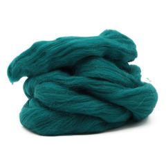 Шерсть для валяния "ТРО", полутонкая шерсть, 100г, темный изумруд