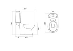 Унитаз-компакт Остин с горизонтальным выпуском Slim