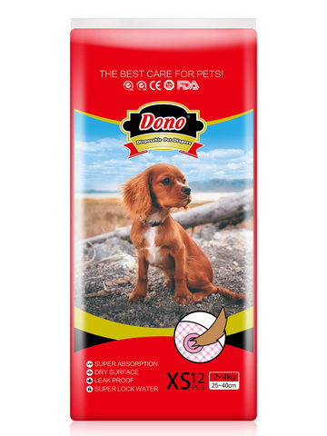 Dono New Style Pet Diapers одноразовые впитывающие подгузники для животных XS 12шт