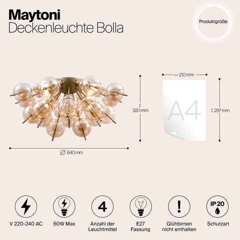Потолочный светильник Maytoni Bolla MOD133CL-04BS