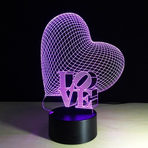 3D светильник Сердце — 3D light Heart