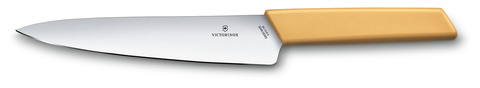 Нож кухонный Victorinox Swiss Modern (6.9016.198B) стальной разделочный лезв.190мм прямая заточка желтый блистер