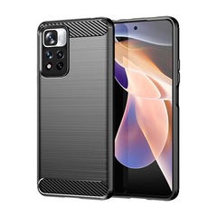 Мягкий чехол в стиле карбон для Xiaomi Poco X4 NFC 5G, серии Carbon от Caseport