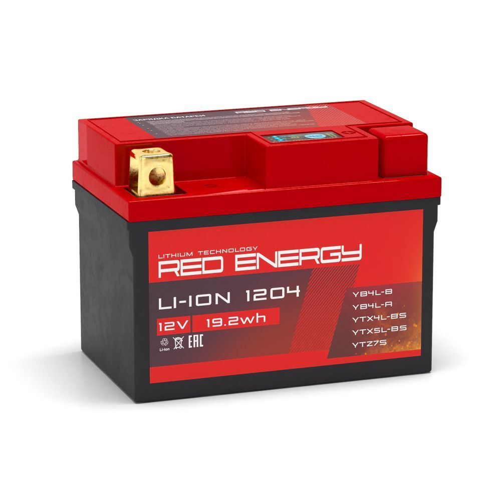 Li-Ion LiFePO4 Аккумулятор Red Energy 1204 96A YTX4L-BS YT4L, YT4L-BS