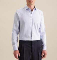 Сорочка мужская Seidensticker Shaped Fit 01.293650-11 из фактурной ткани голубая
