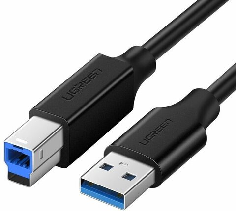Кабель UGREEN US210 (10372) USB 3.0 AM to BM Print Cable 2м черный