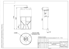 Ёмкость с пропеллерной мешалкой Полимер-Групп K 1000 л. конусная (1090x1090x2193см;) - арт.559226