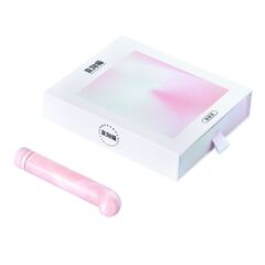 Розовый компактный вибратор из стекла Magic Cane - 12 см. - 