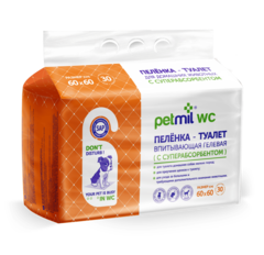 Медмил Petmil WC подстилка для кошек и собак гелевая одноразовая 60*60 см (упак 30 шт)