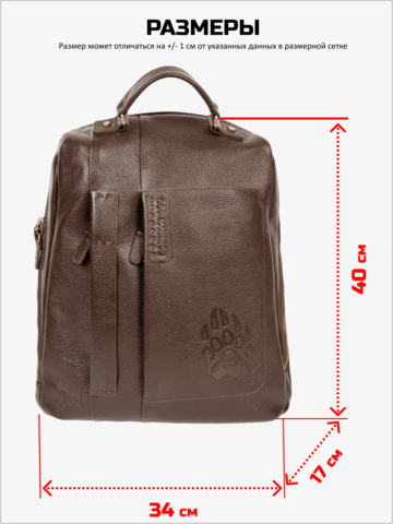 Кожаный рюкзак коричневого цвета