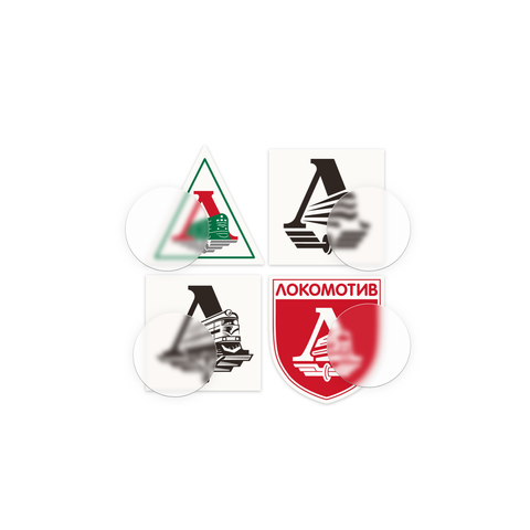 Виниловые стикеры «Эмблемы „Локомотива“ 1970-х и 1980-х годов». Лист А5