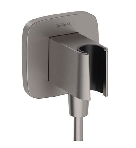 Hansgrohe FixFit Q 26887340 Шланговое подключение с держателем ручного душа (чёрный хром шлифованный)