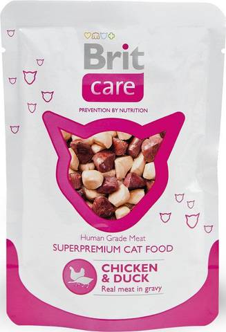 Brit Care пауч для кошек (курица и утка) 80г