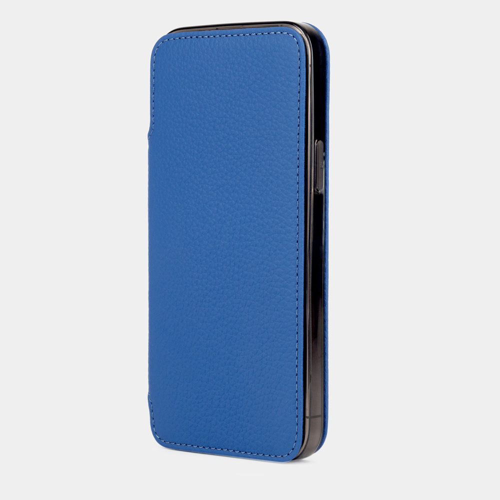 Чехол Benoit для iPhone 13 Pro Max из кожи теленка синего цвета