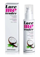 Съедобное согревающее массажное масло Love Me Tender Cocos с ароматом кокоса - 100 мл. - 