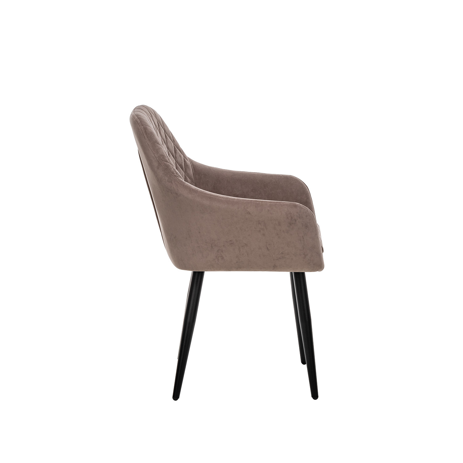 Стул с подлокотниками Leset Слим, каркас Черный, велюр Латте, фото 4