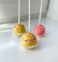 Кейк попсы на палочке с посыпкой