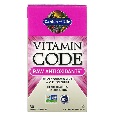 Garden of Life, Vitamin Code, RAW Antioxidants, 30 веганских капсул