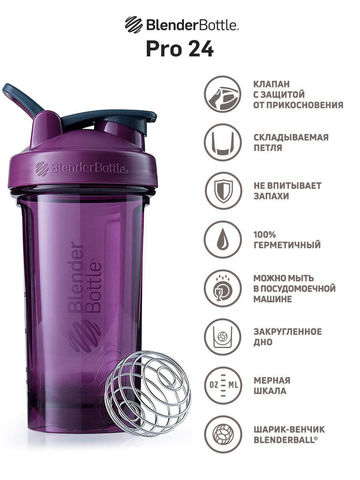 Картинка шейкер Blender Bottle pro24 tritan Cerulean Blue - 3