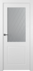 Дверь Стелла 2 / Цвет Эмаль белый / Мателюкс белый витраж / Двери Belwooddoors