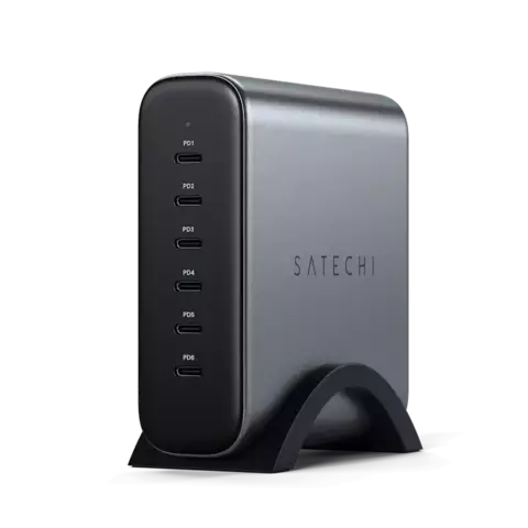 Зарядное устройство Satechi 200W USB-C 6-Port PD GaN Charger EU серый космос