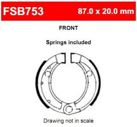 FSB753 Тормозные колодки барабанные MOTO, коробка 2 шт