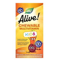 Nature's Way, Alive! Детские мультивитамины, вкус апельсина и ягод, 120 жевательных таблеток