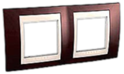 Рамка на 2 поста. Цвет Терракотовый/Белый. Schneider electric Unica Хамелеон. MGU6.004.851