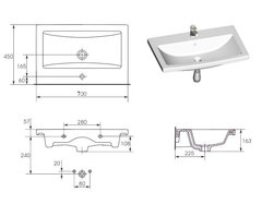 Тумба MISTY Винтаж - 70 подвесная с 2 ящ. дуб c умывальником